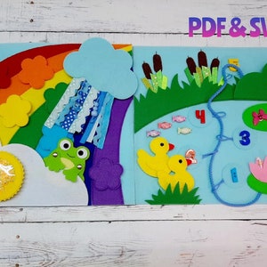 Quiet book Pattern pdf, Quiet book pages, Sensory book template, Rainbow Quiet book