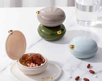 Round Simple Small Pill Box, Portable Daily Pill Cases, Waterproof Medicine Packing Box, Pill Case for Purse, Sealed Storage Pill Organizer