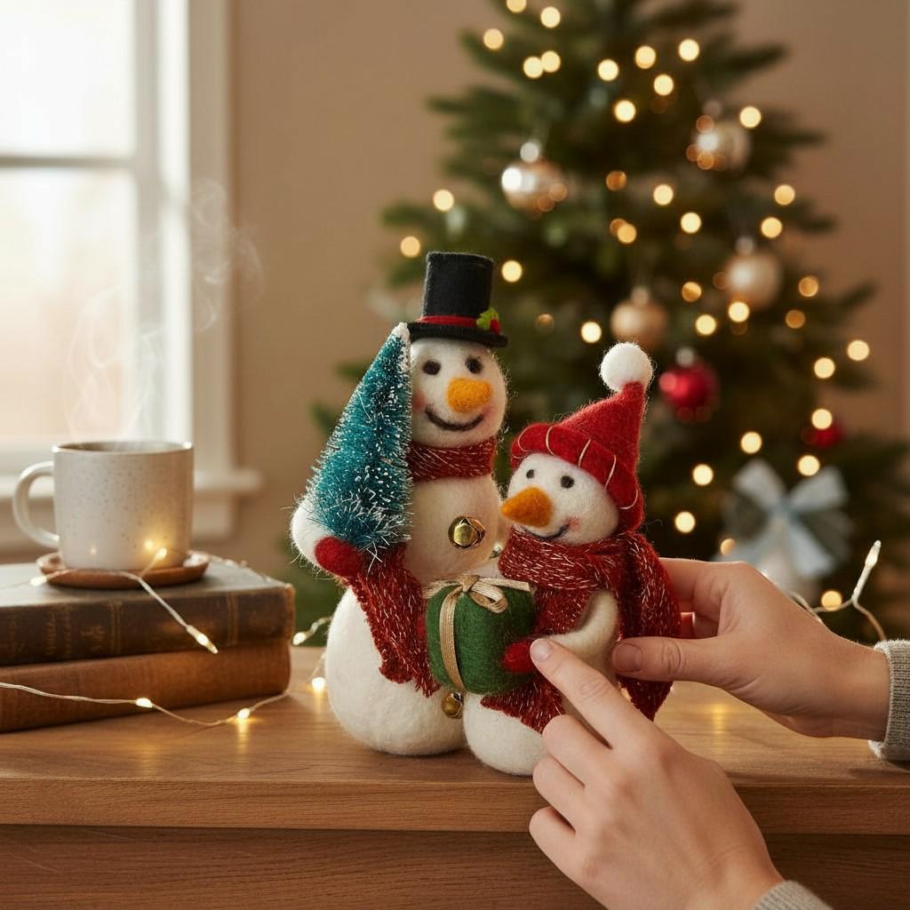 Flauschige Kunstfellmütze Mädchen Weihnachtsbaumdekoration
