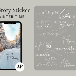 Winter Instagram Story Sticker (white), Wintertime, Christmas, Snow, Skiing, Winter Holiday, Aprés Ski