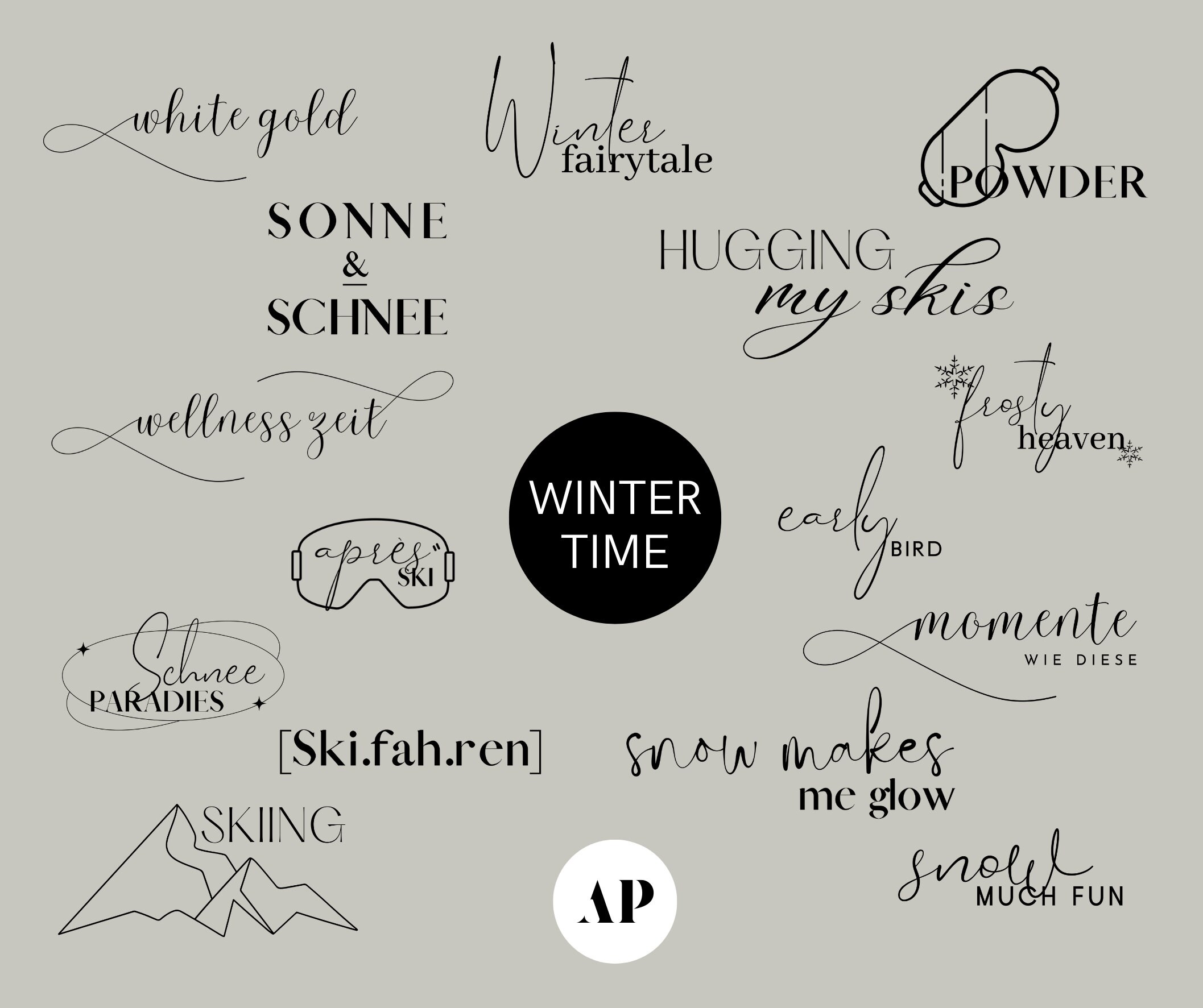 Winter Instagram Story Sticker Wintertime Christmas Snow - Etsy
