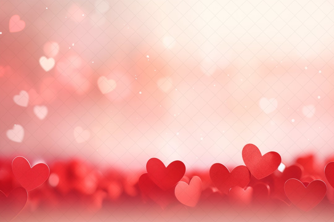 Fotohintergrund Valentinstag – 3 X 2,4 M, Rote Herzen, Vinyl, Für Foto-Shootings & Partys