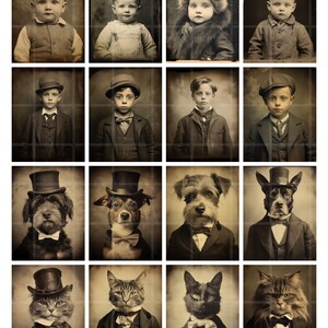 80 Printable Portraits for Scrapbooking, 5 Junk Journal 8.5 X 11 Sheets ...