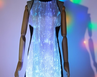 Led light dress | Iridescent cyber |rave | festival| EDM | rainbow | Club | custom made