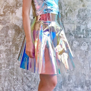 Holographic pvc skirt 2025