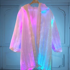 Raveparty Ljus upp fiberoptisk jacka Skimrande LED Rave-outfit