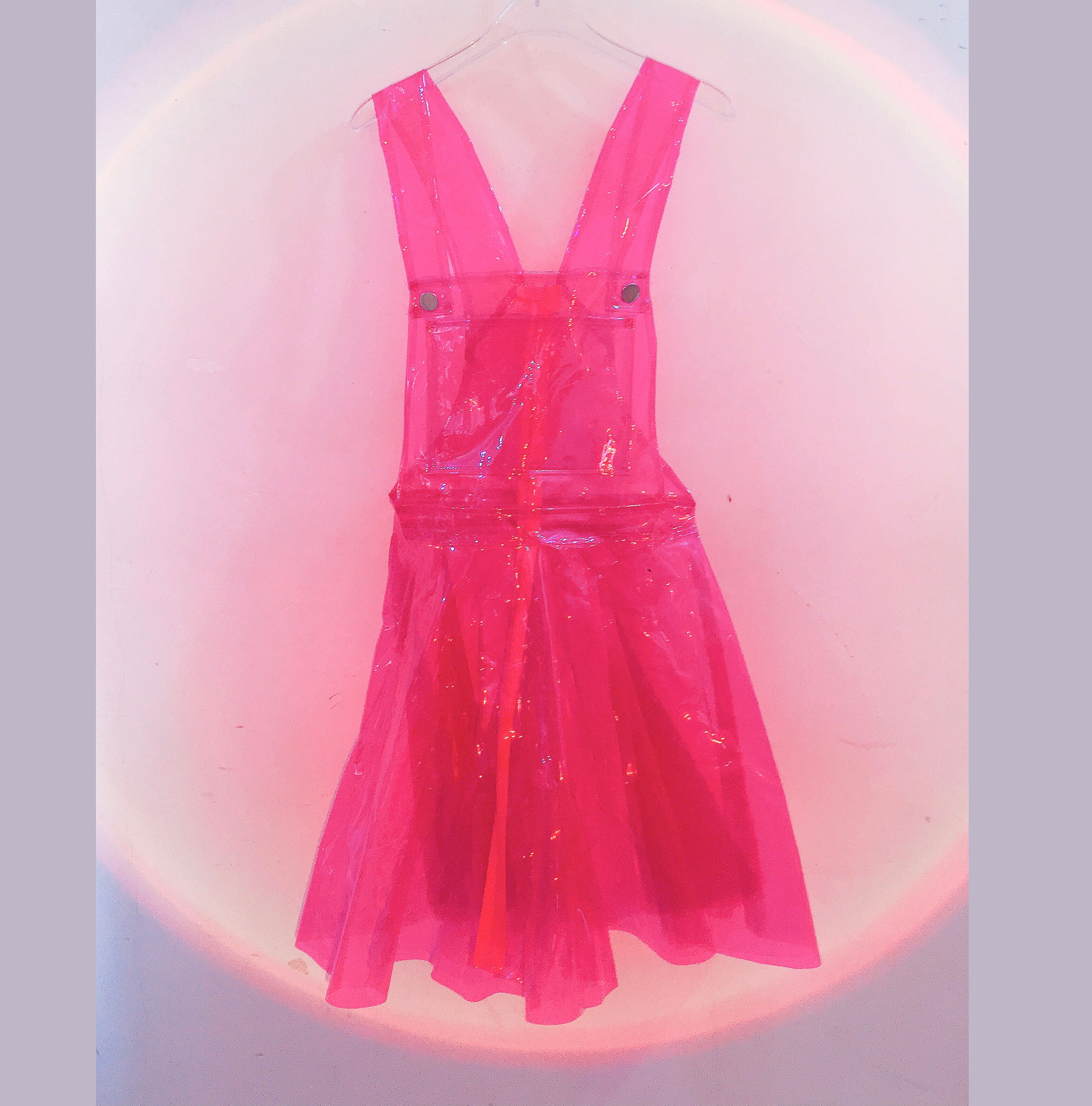 Hologram Harajuku Ladies Sexy Queen Plastic PVC Dress Festival Clear Strap  Dress