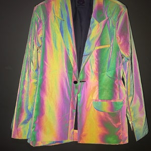 Reflective Asymmetrical Blazer Jacket Raincoat Cyber Galaxy Rave - Etsy