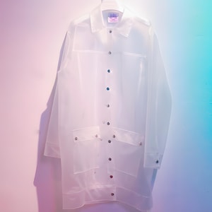 Translucent long coat  unisex | raincoat | clear vinyl suit
