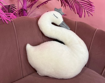 Soft white toy Swan | stuffed swan toy | Plushie swan with crown for babies and toddlers