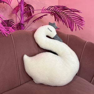 Kuscheltier weiß Schwan | Kuscheltier Schwan | Stofftier Schwan mit Krone für Babys und Kleinkinder