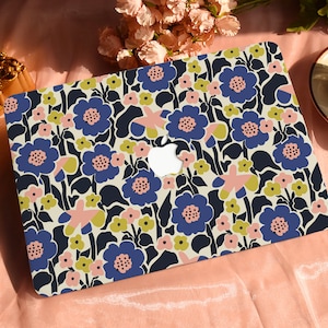 Vintage Floral Pattern Hard Protective Personalize Macbook Case for 2022 M2 13.6 A2681 MacBook Air/Pro 13 14 16 15 inch Laptop