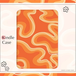 Orange Ripple Psychedelic Kindle Paperwhite 2021/2022 Case，2018 Kindle Case, All-New Kindle Paperwhite 11th / 10th gen cover Kindle 6.8 case