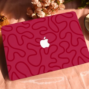 Maze Magenta Line Hard Protective Personalize Macbook Case for 2022 M2 13.6 A2681 MacBook Air/Pro 13 14 16 15 inch Laptop