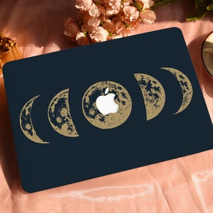 Moon Phase Changes Hard Protective Personalize Macbook Case for 2022 M2 13.6 A2681 MacBook Air/Pro 13 14 16 15 inch Laptop
