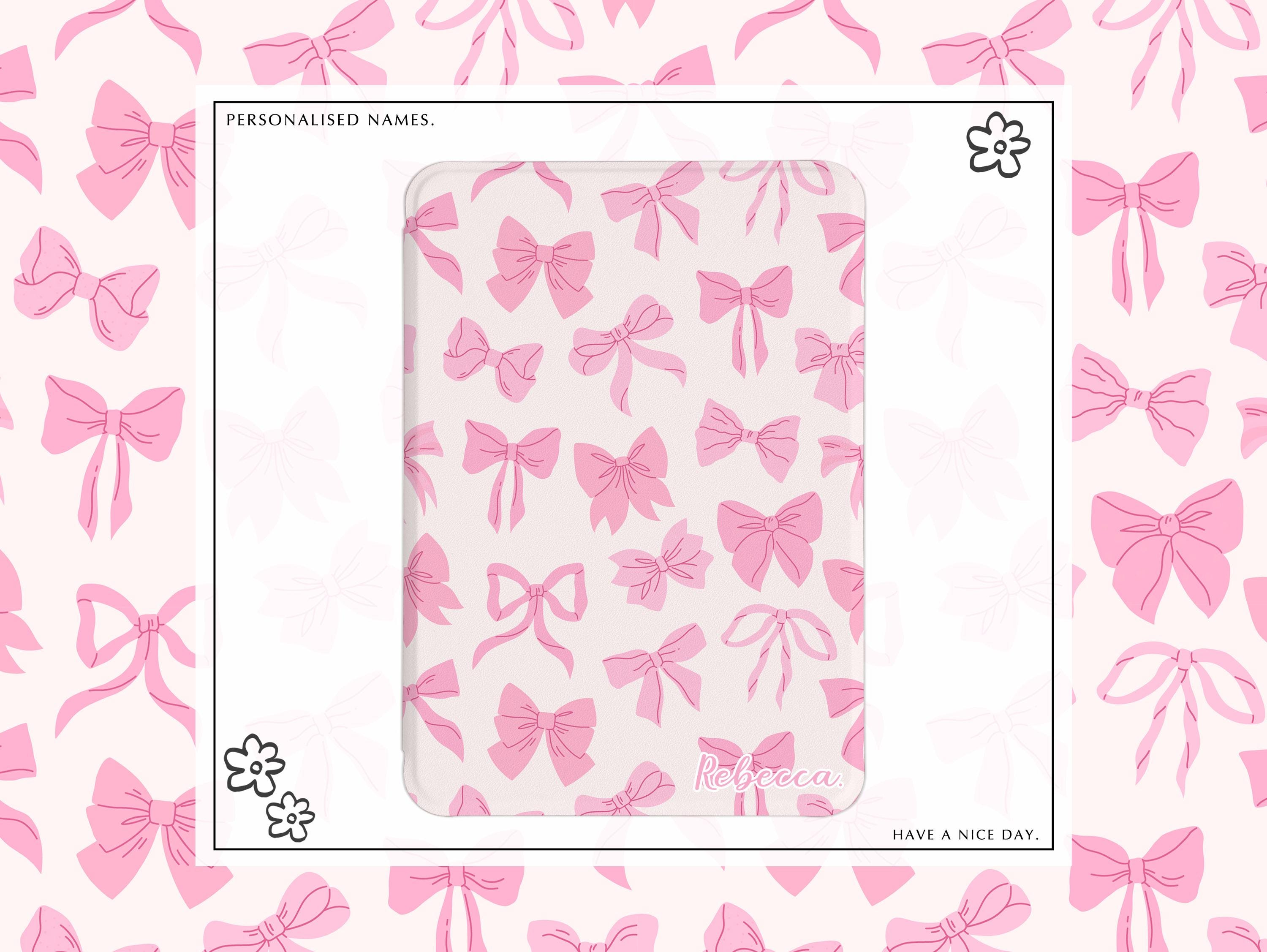 Cute Pink Bow 2024 Personalization Kindle Case, Paperwhite 12th 7 ...