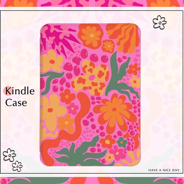 Étui pour Kindle Paperwhite 2021/2022 Parterre rose，Étui pour Kindle 2018, toute nouvelle coque pour Kindle Paperwhite 11e/10e génération pour Kindle