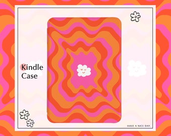 Étui pour Kindle Paperwhite 2021/2022, vague rose，Étui pour Kindle 2018, toute nouvelle coque Kindle Paperwhite 11e/10e génération pour Kindle 6,8 po.