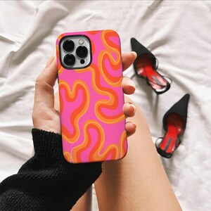 Psychedelische rimpeling gepersonaliseerde iPhone-hoesje voor nieuwe iPhone 16 15 14 13 12 11 Pro Max Case 12 mini SE X XR XS Max 7 8 Plus Cover