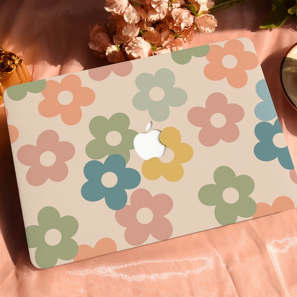 Colorful Flowers Hard Protective Personalize Macbook Case for 2022 M2 13.6 A2681 MacBook Air/Pro 13 14 16 15 inch Laptop