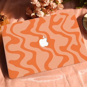 Orange Stream Hard Protective Personalize Macbook Case for 2022 M2 13.6 A2681 MacBook Air/Pro 13 14 16 15 inch Laptop