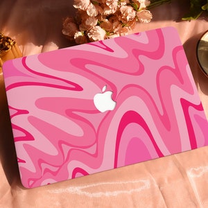 Pink Lines Hard Protective Personalize Macbook Case for 2022 M2 13.6 A2681 MacBook Air/Pro 13 14 16 15 inch Laptop