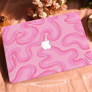 Pink Psychedelic Ripple Hard Protective Personalize Macbook Case for 2022 M2 13.6 A2681 MacBook Air/Pro 13 14 16 15 inch Laptop