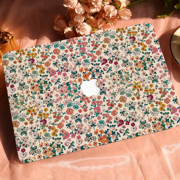 Colourful Flowers Hard Protective Personalize Macbook Case for 2022 M2 13.6 A2681 MacBook Air/Pro 13 14 16 15 inch Laptop