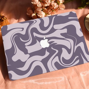 Amethyst Curve Vortex Hard Protective Personalize Macbook Case for 2022 M2 13.6 A2681 MacBook Air/Pro 13 14 16 15 inch Laptop