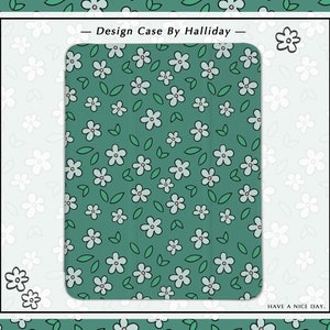 Sea of Mint Green Flowers iPad case  iPad Cover for iPad 2021 iPad with Pencil Holder for iPad 10/9/8, 10.2，iPad Air 4/5, iPad Pro 11/12.9