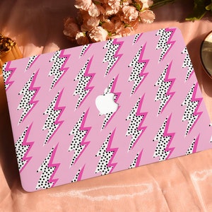 Pink Lightning Hard Protective Personalize Macbook Case for 2022 M2 13.6 A2681 MacBook Air/Pro 13 14 16 15 inch Laptop