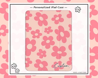 Pink Petite Floret iPad Case iPad Cover for iPad 2021 iPad with Pencil Holder for iPad 10/9/8, 10.2，iPad Air 4/5, iPad Pro 11/12.9