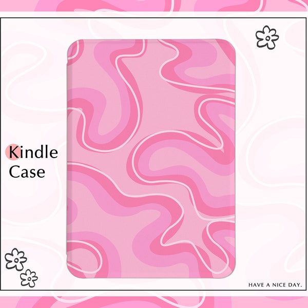 Pink Psychedelic Ripple Kindle Paperwhite 2021/2022 Case，2018 Kindle Case, All-New Kindle Paperwhite 11th / 10th gen cover Kindle 6.8 case