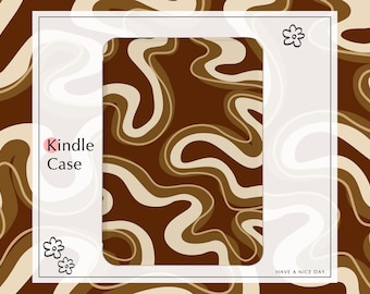 Brown Psychedelic Ripple Kindle Paperwhite 2021/2022 Case，2018 Kindle Case, All-New Kindle Paperwhite 11th / 10th gen cover Kindle 6.8" case