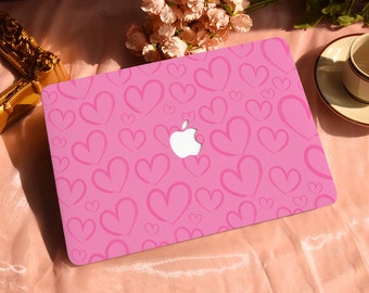 Pink Heart Collage Hard Protective Personalize Macbook Case for 2022 M2 13.6 A2681 MacBook Air/Pro 13 14 16 15 inch Laptop