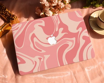 Pink Swirl Hard Protective Personalize Macbook Case for 2022 M2 13.6 A2681 MacBook Air/Pro 13 14 16 15 inch Laptop