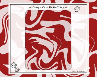 Garnet Curve Vortex iPad Case iPad Cover for iPad 2021 iPad with Pencil Holder for iPad 10/9/8, 10.2，iPad Air 4/5, iPad Pro 11/12.9