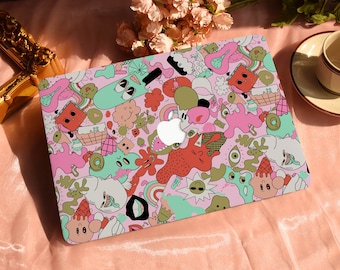 Funny Pink Cartoon Hard Protective Personalize Macbook Case for 2022 M2 13.6 A2681 MacBook Air/Pro 13 14 16 15 inch Laptop
