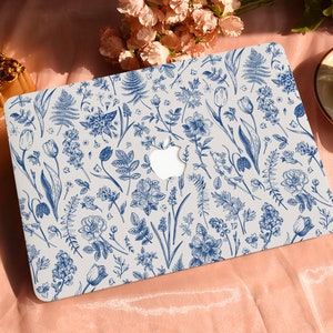 Deep Blue Flower Sea Hard Protective Personalize Macbook Case for 2022 M2 13.6 A2681 MacBook Air/Pro 13 14 16 15 inch Laptop