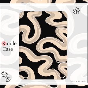 Black And White Psychedelic Ripple Kindle Paperwhite 2021/2022 Case, 2018 Kindle Case, All-New Kindle Paperwhite 11th / 10th gen cover