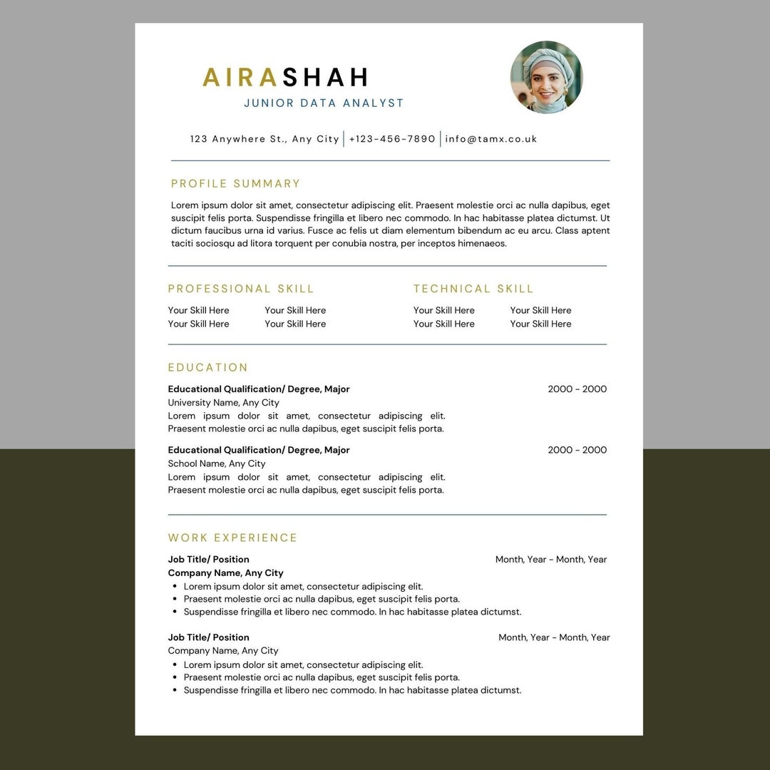 Resume Template With Photo Professional - Il 1080xN.4241688257 Bkri 