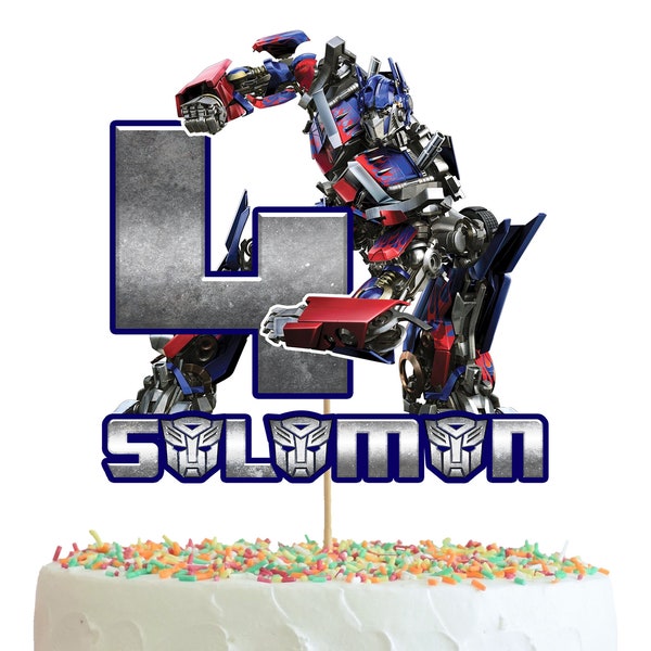 Transformers | Personalised Cake Topper | Digital Download | Custom Name and Age