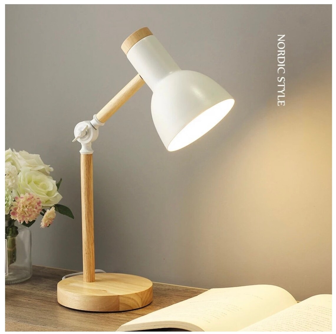 Wooden Desk Lamp Natural Table Light Bedside Reading Light Etsy UK