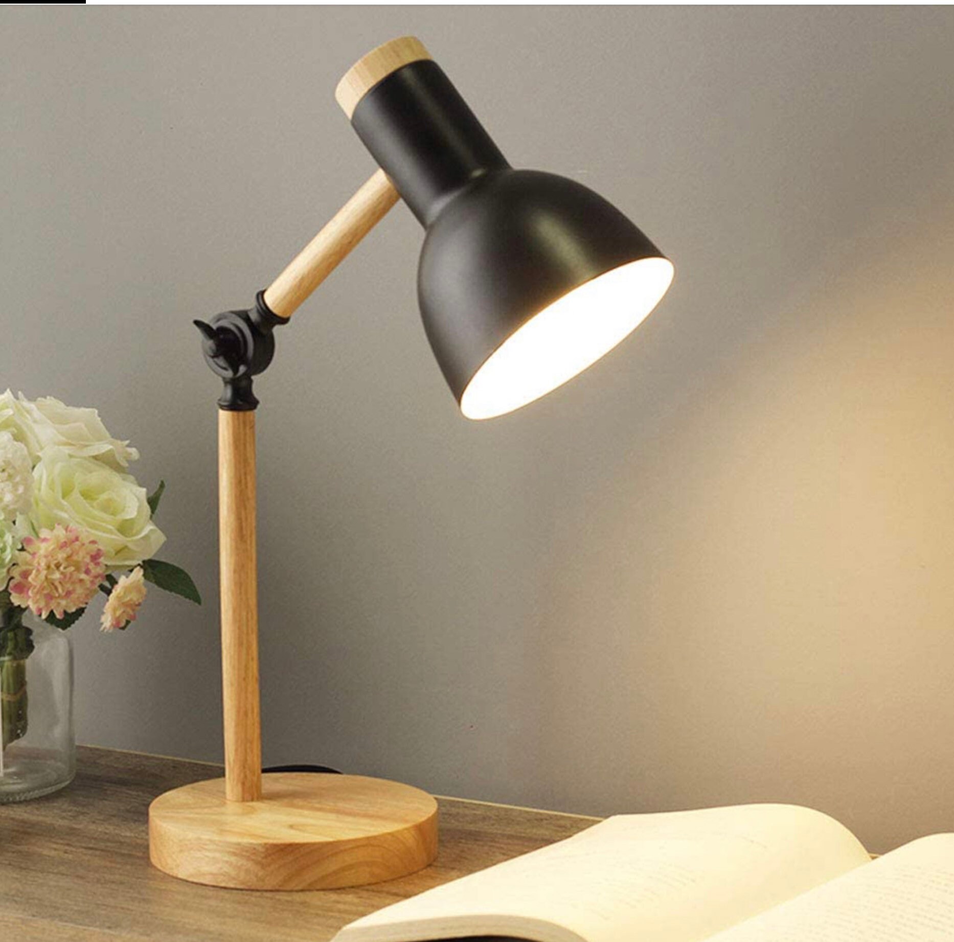 Wooden Desk Lamp Natural Table Light Bedside Reading Light Etsy UK