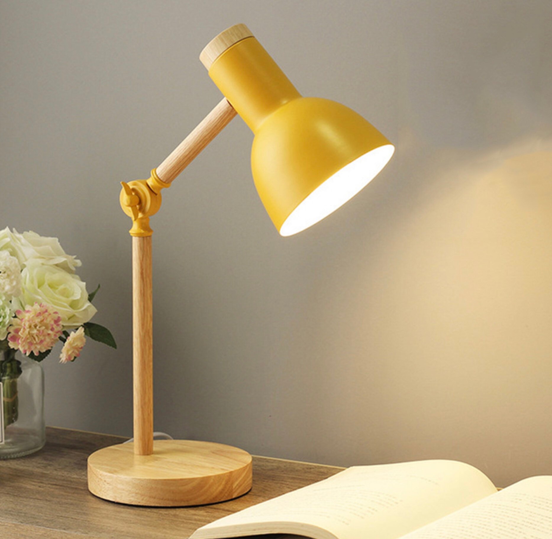 Wooden Desk Lamp Natural Table Light Bedside Reading Light Etsy UK