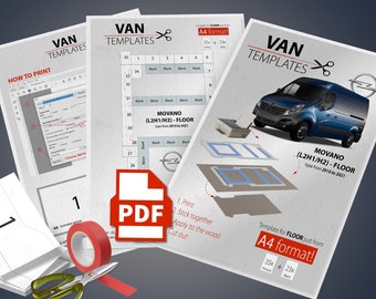 Plantilla de suelo de papel MOVANO-L2/mwb-Tipo del 2010 al 2021- Revestimiento de suelo de madera contrachapada-PDF, Opel, Furgoneta de madera contrachapada