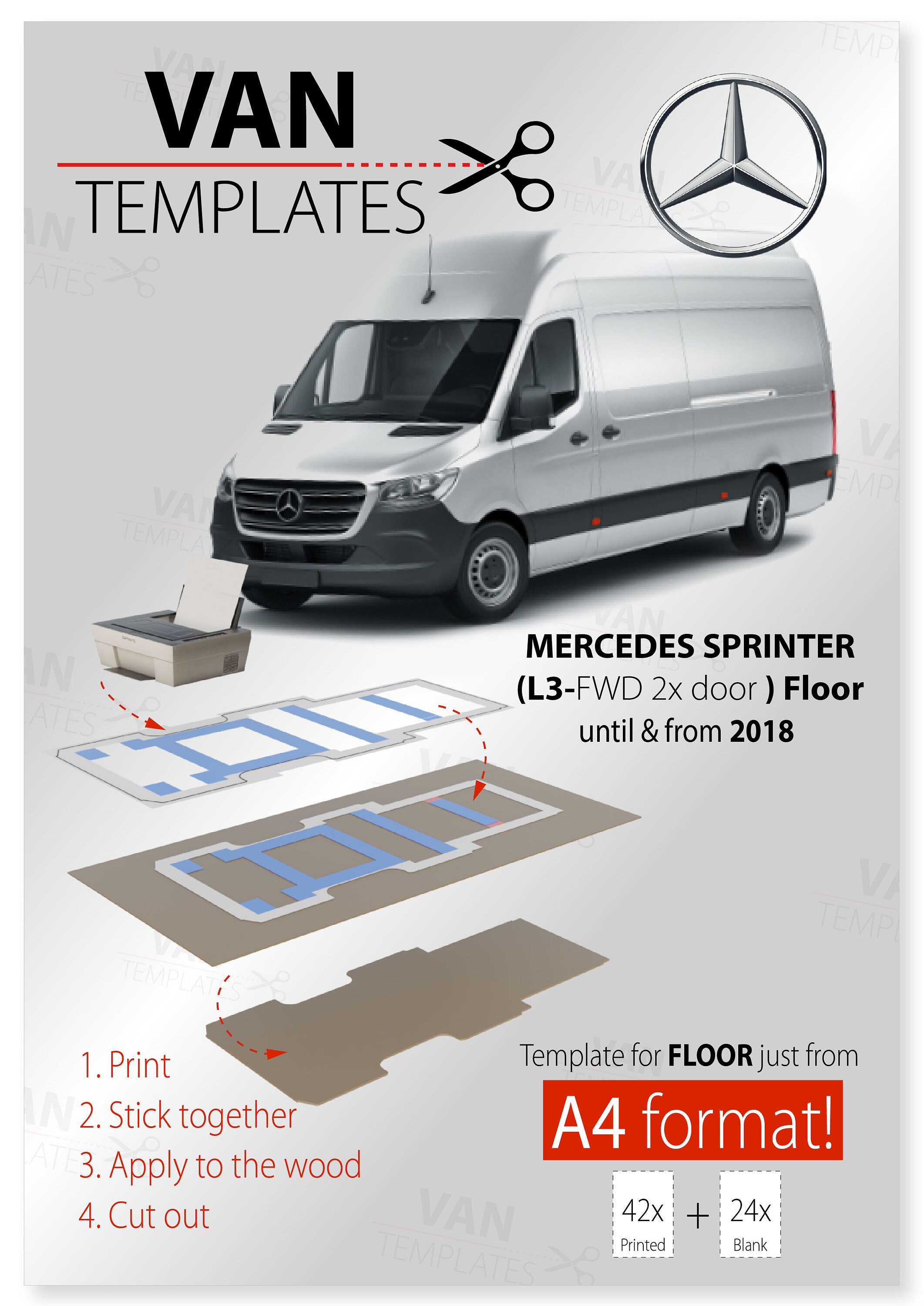 Sprinter Cover Page SPRINTER Paper FLOOR Template-l3 / Lwb-fwd-type From 2018- Double Door ...