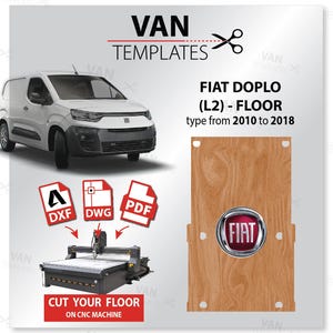Fiat Doplo L2 / mwb - DXF FLOOR type from 2010 to 2018- Ply Lining CNC, Van Plywood