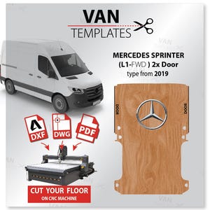 SPRINTER  DXF FLOOR Template L1-FWd- 2xdoor-type from 2019- Ply Lininig Floor-CNc, Mercedes, Van Ply Template