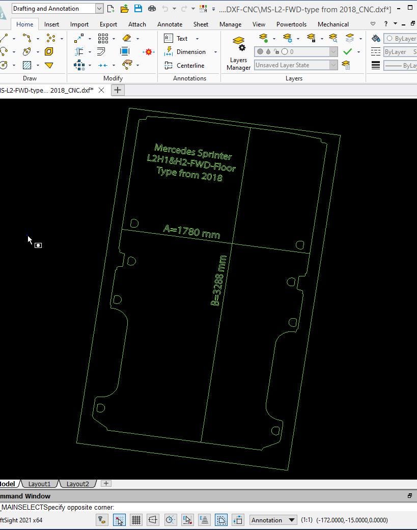 SPRINTER Dxf Floor Template-l2 /MWB/ 144